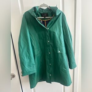 J.Crew women’s classic raincoat in pine green